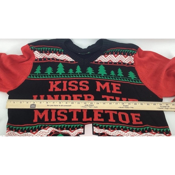 Spencers Kiss Me Under The Mistletoe LIGHT UP Ugly Christmas Sweater SZ XXL - Picture 5 of 8